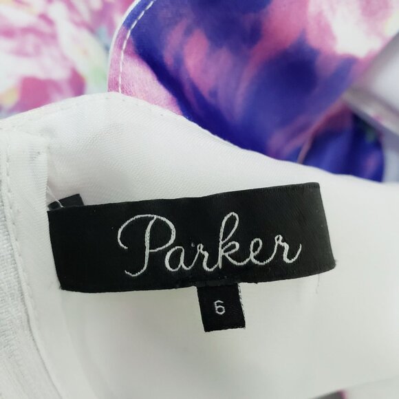 Parker Watercolor Floral Halter Open Back Dress Size 6‎ - Picture 7 of 9